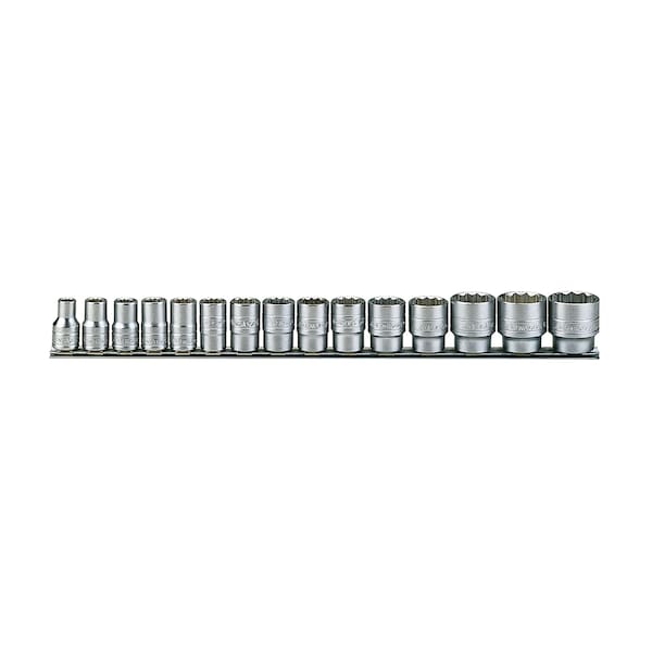 M1215MM - 15 Piece 1/2" Drive Regular 12 Point Metric